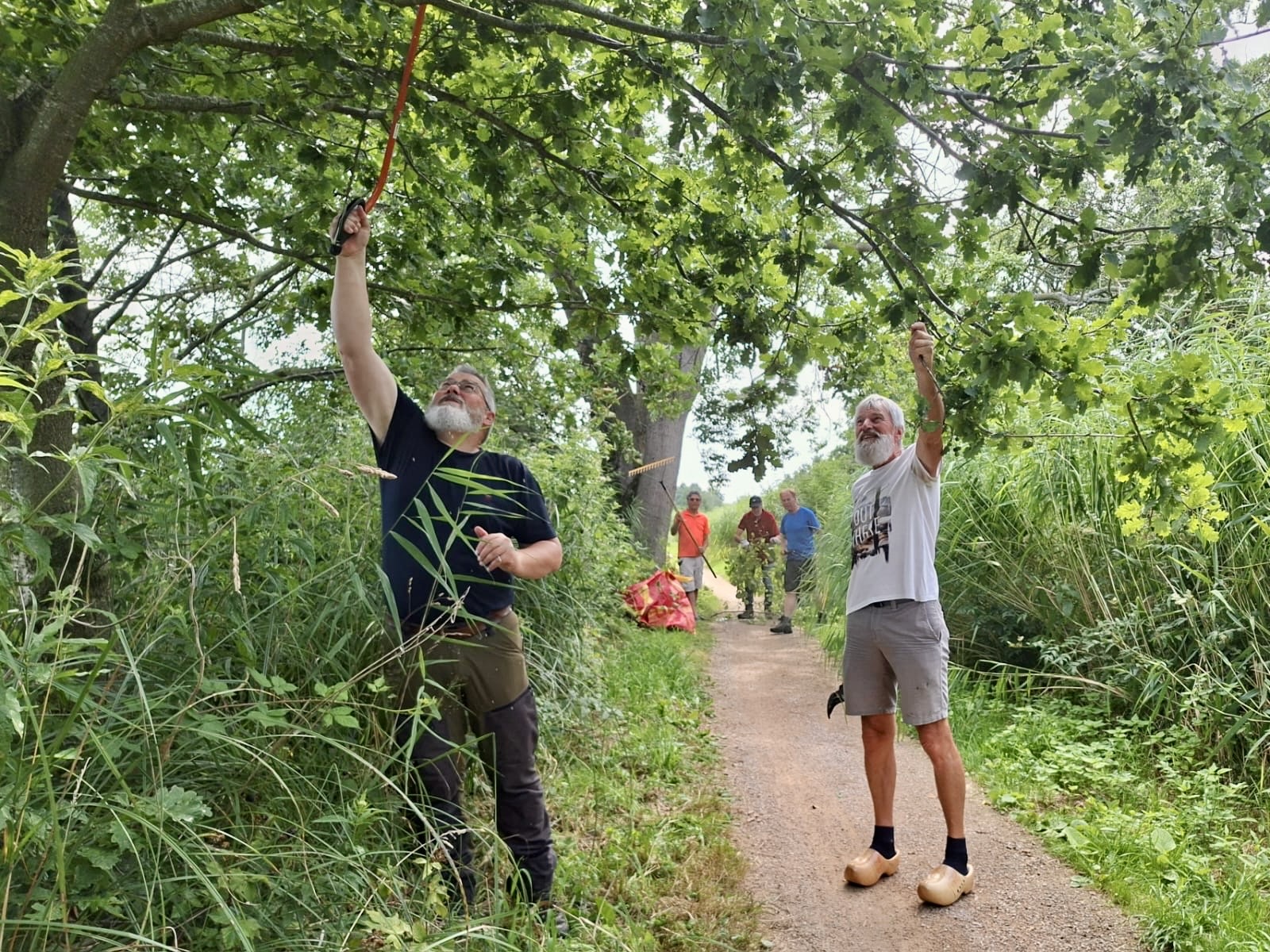 Vrijwilligers snoeien langs het Bergse Pad